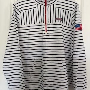 Vineyard Vines Navy and White Striped Pullover